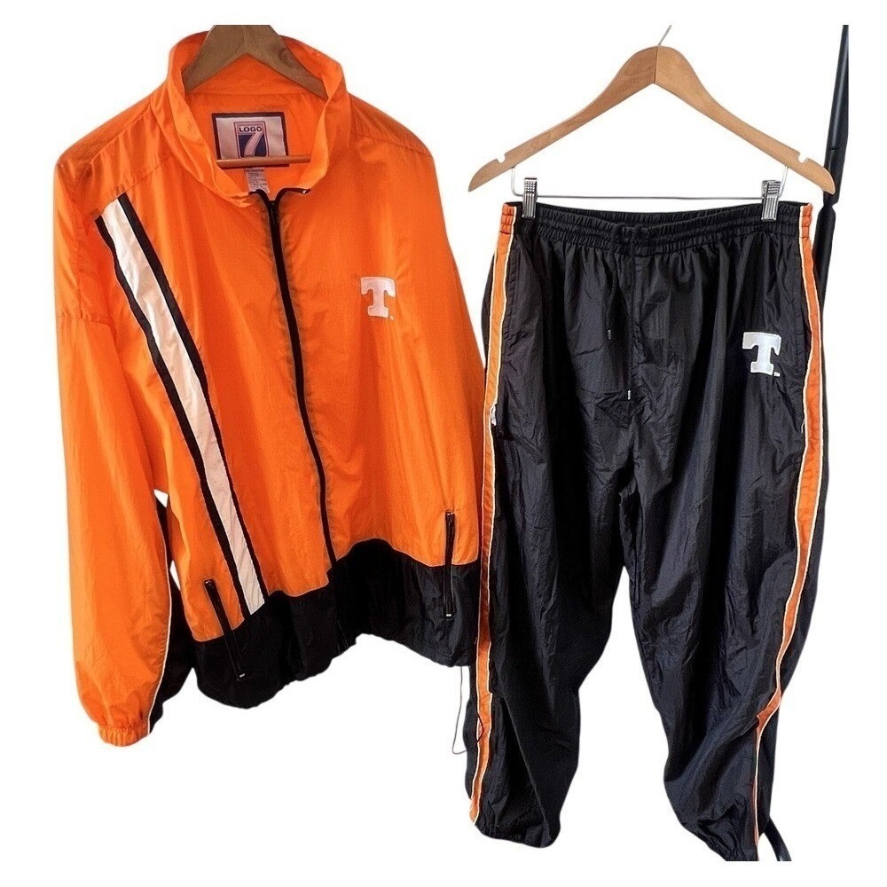 Tennessee Vols LOGO 7 Vtg Windbreaker Tracksuit Jacket XL/XXL Volunteers
